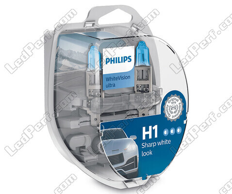 Set mit 2 Scheinwerferlampen H1 Philips WhiteVision ULTRA + Standlichter - 12258WVUSM