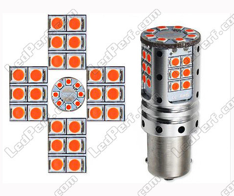 Leistungsstarke LED-Lampe P21W orange Leds R5W PY21W P21 5W BA15S Leds orangefarbene Basis ntlt_ptrnampoule_2