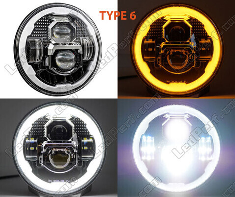 Typ 6 LED-Scheinwerfer für Moto-Guzzi Bellagio 940 - optisch Motorrad runde zugelassen