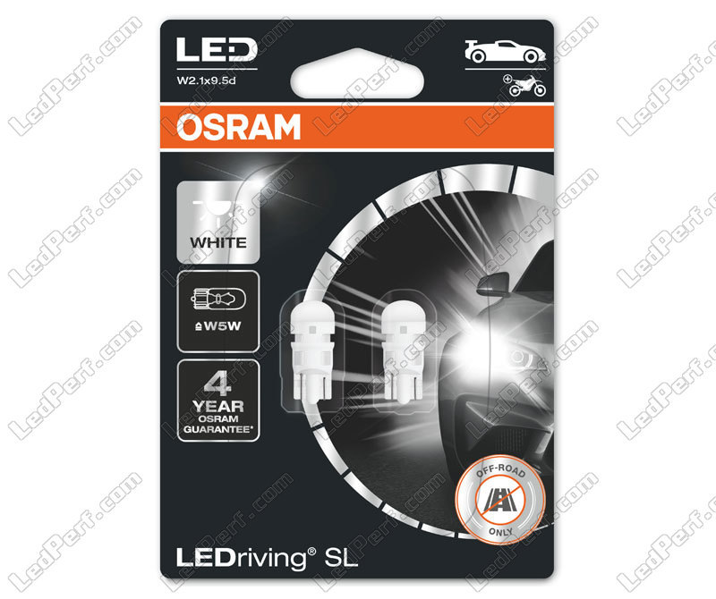 Pack mit 2 Lampen T10 W5W Osram LEDriving SL White 6000K - 2825DWP-02B