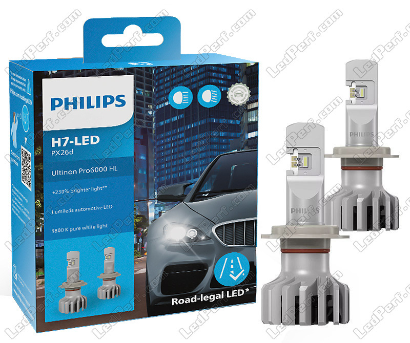H7 LED Philips PRO6000 Strassenzulassung 230% mehr Licht –