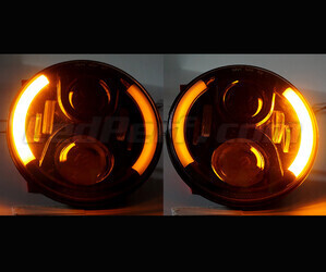 Optisch Motorrad Voll-LED Chrom für Scheinwerfer runde 7 Zoll - Typ 4 Blinker