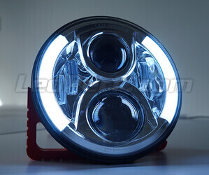 Optisch Motorrad Voll-LED Chrom für Scheinwerfer runde 7 Zoll - Typ 4 Tagfahrlichter
