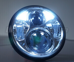 Optisch Motorrad Voll-LED Chrom für Scheinwerfer runde mit 5,75 Zoll Tagfahrlichter