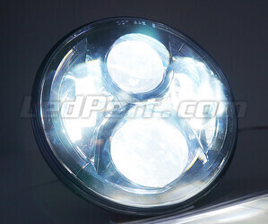 Optisch Motorrad Voll-LED schwarz für runde Scheinwerfer 7 Zoll - Typ 2 Beleuchtung Weiß Pur