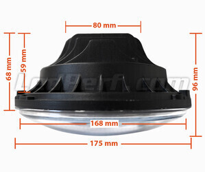 Optisch Motorrad Voll-LED schwarz für runde Scheinwerfer 7 Zoll - Typ 3 Abmessungen