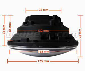 Optisch Motorrad Voll-LED schwarz für runde Scheinwerfer 7 Zoll - Typ 4 Abmessungen
