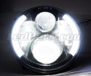 Optisch Motorrad Voll-LED schwarz für runde Scheinwerfer 7 Zoll - Typ 4 Beleuchtung Weiß Pur