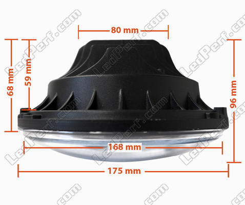 Optisch Motorrad Voll-LED schwarz für runde Scheinwerfer 7 Zoll - Typ 3 Abmessungen