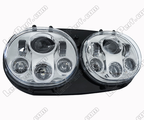 Scheinwerfer Motorrad Voll-LED Chrom für Harley Davidson Road Glide (1998-2014) Zweifach-Optik