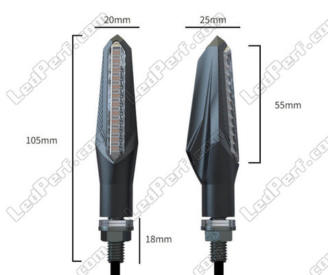 Gesamtheit der Abmessungen der Sequentielle LED-Blinker für Aprilia Mana 850 GT