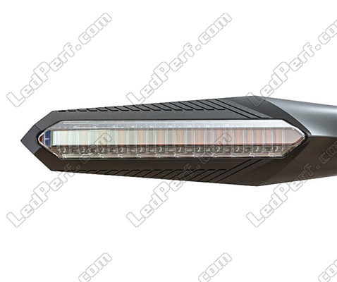 Sequentieller LED-Blinker für Aprilia MX SuperMotard 125 Frontansicht.