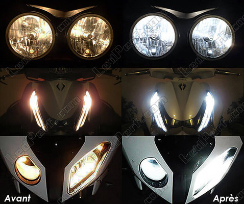 Led Standlichter Weiß Xenon BMW Motorrad F 650 GS (2001 - 2008) vor und nach