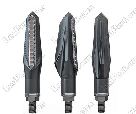 Sequentielle LED-Blinker für Harley-Davidson V-Rod 1130 - 1250 aus verschiedenen Blickwinkeln.