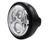 Beispiel eines schwarzen runden Scheinwerfers mit verchromter LED-Optik von Honda CB 250 Two Fifty
