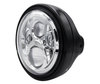 Beispiel eines schwarzen runden Scheinwerfers mit verchromter LED-Optik von Honda VT 1100 Shadow