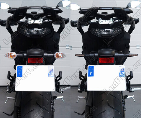 Vergleich vor und nach der Veränderung zu Sequentielle LED-Blinkern von Indian Motorcycle Chief blackhawk / dark horse / bomber 1720 (2010 - 2013)
