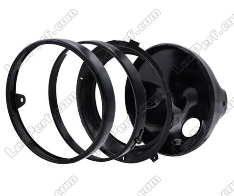 Schwarzer runder Scheinwerfer für Moto-Guzzi Audace 1400 vollständige LED-Optik, Teilemontage