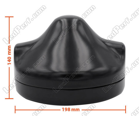Schwarzer runder Scheinwerfer für volle LED-Optik von Moto-Guzzi Audace 1400