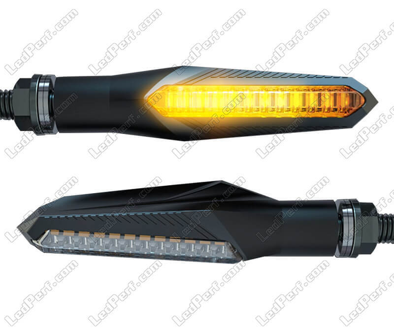 LED Mini Blinker RACE schwarz rauchgrau getönt mit E-Nummer für Suzuki GSX 1400