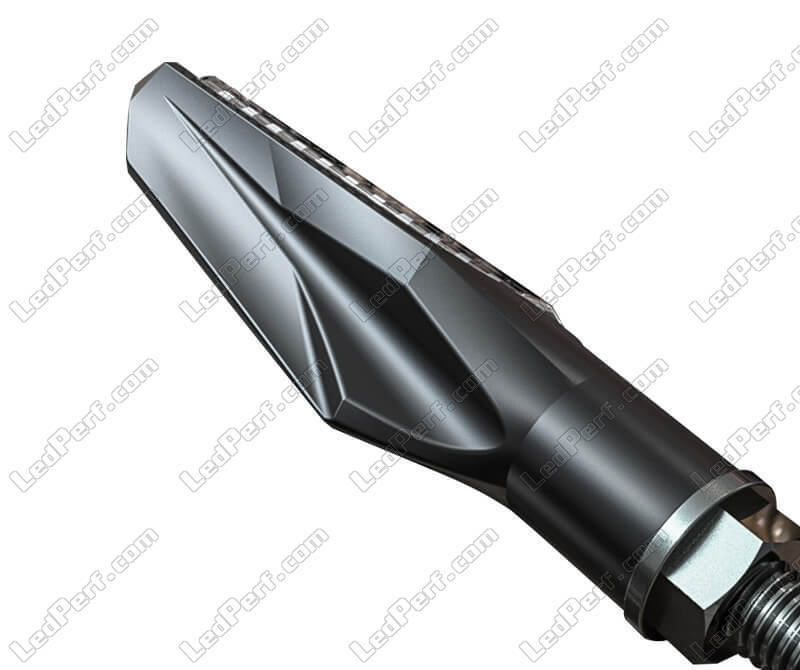 LED Mini Blinker RACE schwarz rauchgrau getönt mit E-Nummer für Suzuki GSX 1400