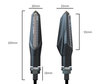 Gesamtheit der Abmessungen der Sequentielle LED-Blinker für Yamaha YFM 700 R Raptor (2013 - 2023)