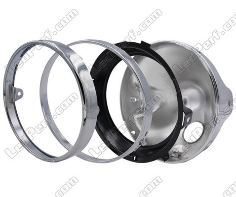Runder und verchromter Scheinwerfer für Moto-Guzzi Breva 1100 / 1200 Voll-LED-Optik, Teilemontage