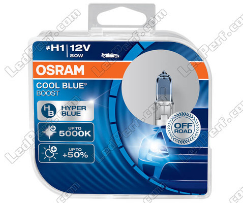Glühlampen H1 Osram Cool Blue Boost 5000K Xenon-Effekt Ref: 62150CBB-HCB in Verpackung mit 2 Glühlampen