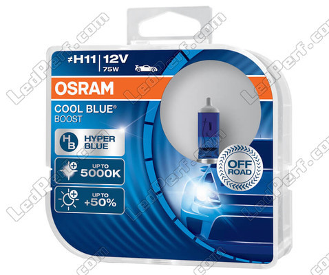 Glühlampen H11 Osram Cool Blue Boost 5000K Xenon-Effekt Ref: 62211CBB-HCB in Verpackung mit 2 Glühlampen