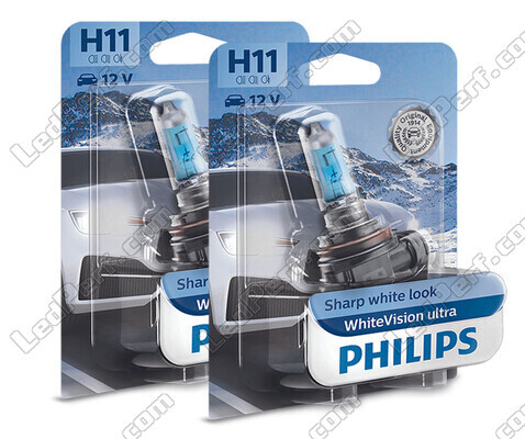Set mit 2 Scheinwerferlampen H11 Philips WhiteVision ULTRA + Standlichter - 12362WVUB1