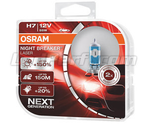 Packung mit 2 Lampen H7 Osram Night Breaker Laser + 150% - 64210NL-HCB