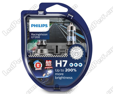 Set mit 2 Scheinwerferlampen H7 Philips RacingVision GT200 55W +200% - 12972RGTS2