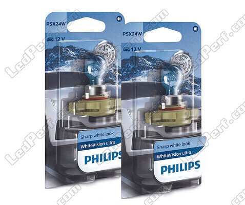 Set mit 2 Scheinwerferlampen PSX24W Philips WhiteVision ULTRA + Standlichter - 12276WVUB1