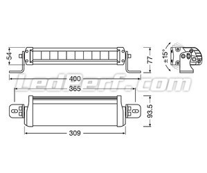 Schema der Abmessungen LED-Light-Bar Osram LEDriving® LIGHTBAR FX250-CB