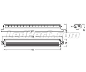 Schema der Abmessungen LED-Light-Bar Osram LEDriving® LIGHTBAR VX500-SP