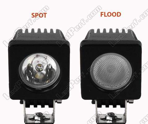 Zusätzliche LED-Scheinwerfer CREE quadratisch 10W für Motorrad - Roller - Quad Spot VS Flood