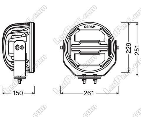 Zoom auf LED-Zusatzscheinwerfer Osram LEDriving® ROUND MX260-CB ausgeschaltet