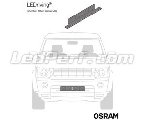 Darstellung der am Fahrzeug montierten Halterung Osram LEDriving® LICENSE PLATE BRACKET AX